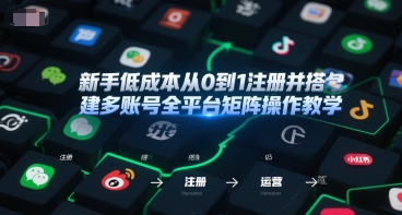 新手低成本从0到1注册并搭建多账号全平台矩阵操作教学，手机号-邮箱-IP-工具远创网-专注分享副业落地实操课程 – 全网首发_高质量项目输出远创网