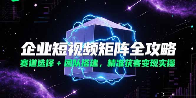 企业短视频矩阵全攻略，赛道选择+团队搭建，精准获客变现实操远创网-专注分享副业落地实操课程 – 全网首发_高质量项目输出远创网