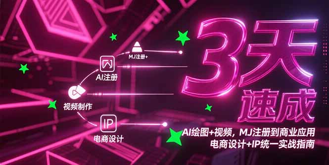 3天速成AI绘图+视频，MJ注册到商业应用，电商设计+IP统一实战指南远创网-专注分享副业落地实操课程 – 全网首发_高质量项目输出远创网