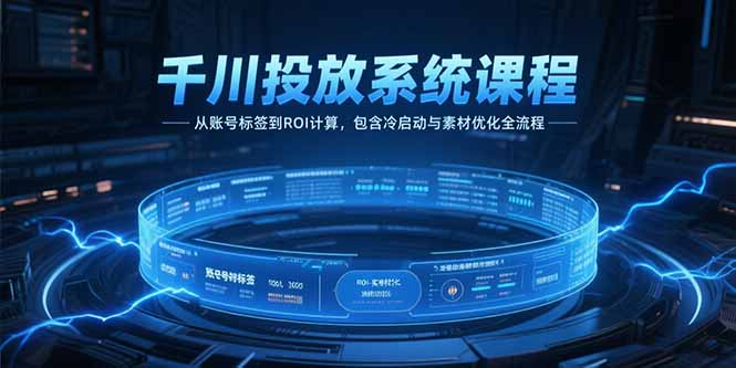 千川投放系统课程，从账号标签到ROI计算，包含冷启动与素材优化全流程远创网-专注分享副业落地实操课程 – 全网首发_高质量项目输出远创网