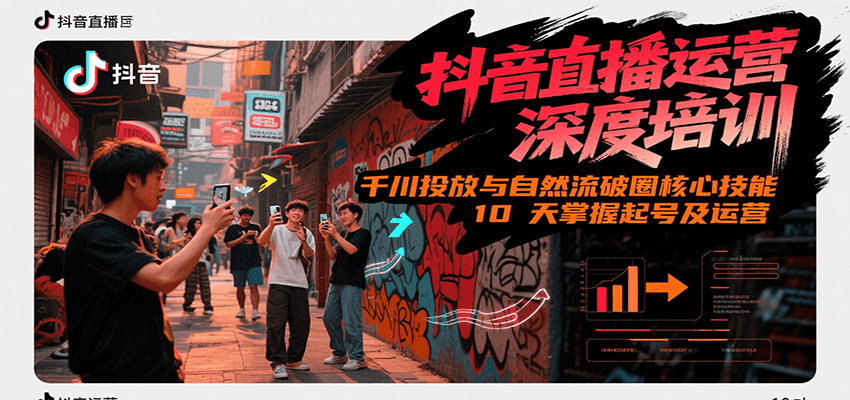 抖音直播运营深度培训，千川投放与自然流核心技能，10天掌握起号及运营(6-7月新课)远创网-专注分享副业落地实操课程 – 全网首发_高质量项目输出远创网