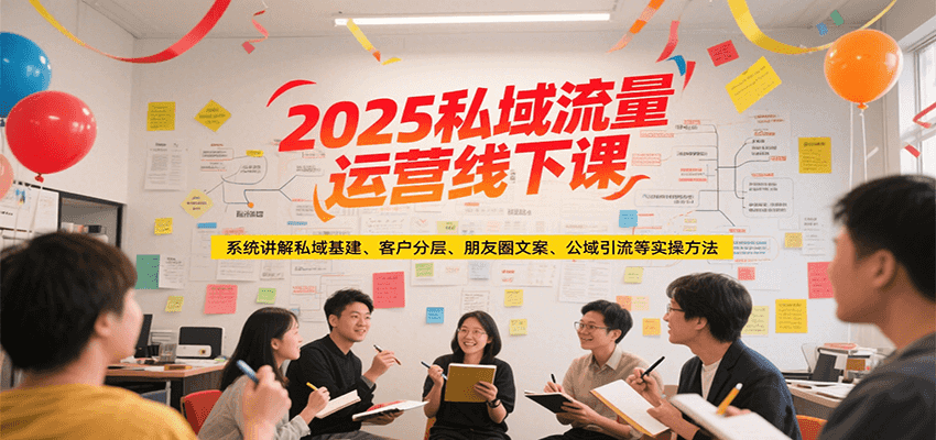 2025私域流量运营线下课，系统讲解私域基建/客户分层/朋友圈文案/公域引流等实操方法远创网-专注分享副业落地实操课程 – 全网首发_高质量项目输出远创网