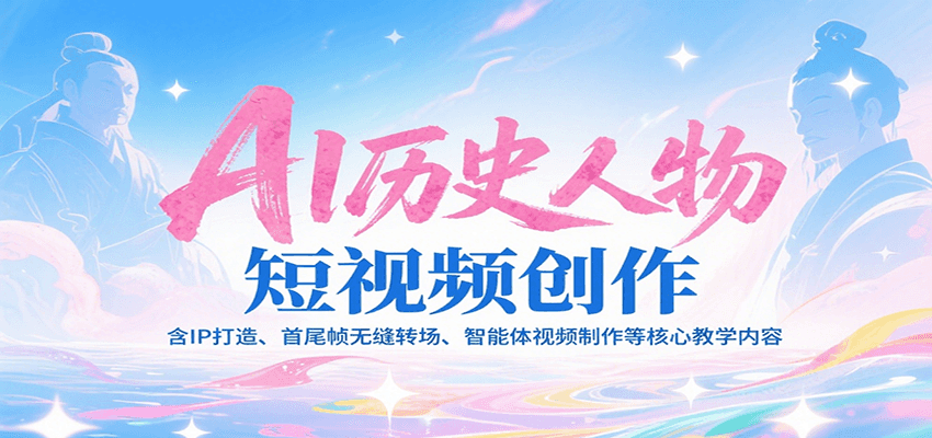 AI历史人物短视频创作，含IP打造、首尾帧无缝转场、智能体视频制作等核心教学内容远创网-专注分享副业落地实操课程 – 全网首发_高质量项目输出远创网