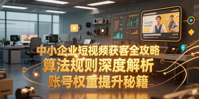 中小企业短视频获客全攻略，算法规则深度解析，账号权重提升秘籍远创网-专注分享副业落地实操课程 – 全网首发_高质量项目输出远创网