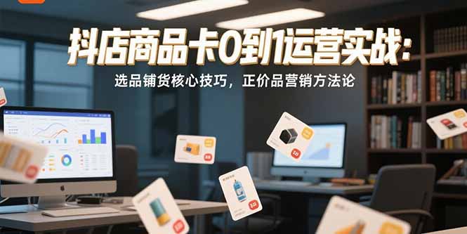 抖店商品卡0到1运营实战：选品铺货核心技巧，正价品营销方法论远创网-专注分享副业落地实操课程 – 全网首发_高质量项目输出远创网