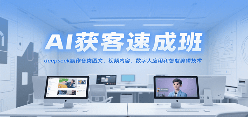 AI获客速成班，deepseek制作各类图文、视频内容，数字人应用和智能剪辑技术远创网-专注分享副业落地实操课程 – 全网首发_高质量项目输出远创网