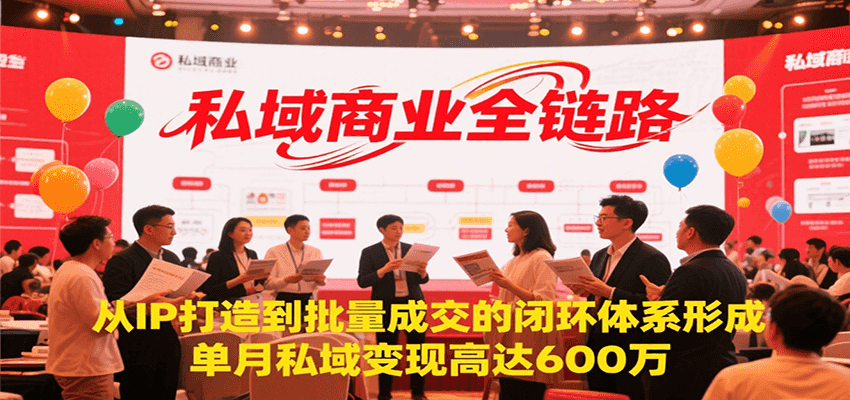 私域商业全链路，从IP打造到批量成交的闭环体系形成，单月私域变现600万远创网-专注分享副业落地实操课程 – 全网首发_高质量项目输出远创网