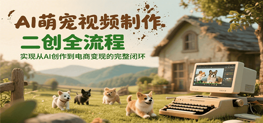 AI萌宠视频制作二创全流程，实现从AI创作到电商变现的完整闭环远创网-专注分享副业落地实操课程 – 全网首发_高质量项目输出远创网