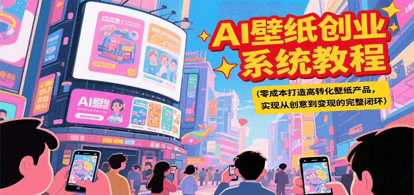 AI壁纸创业系统教程，零成本打造高转化壁纸产品，实现从创意到变现的完整闭环远创网-专注分享副业落地实操课程 – 全网首发_高质量项目输出远创网