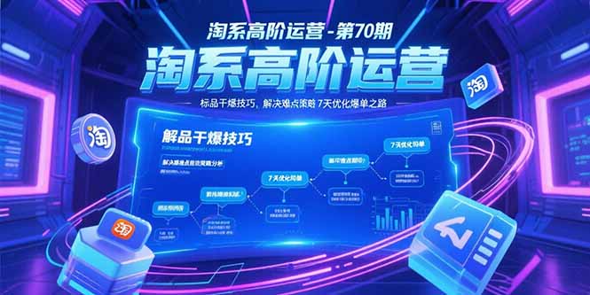 淘系高阶运营-第70期，标品干爆技巧，解决难点策略，大佬操盘方法远创网-专注分享副业落地实操课程 – 全网首发_高质量项目输出远创网