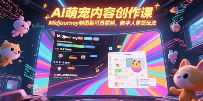 AI萌宠内容创作课，Midjourney制图到可灵视频，数字人带货玩法远创网-专注分享副业落地实操课程 – 全网首发_高质量项目输出远创网