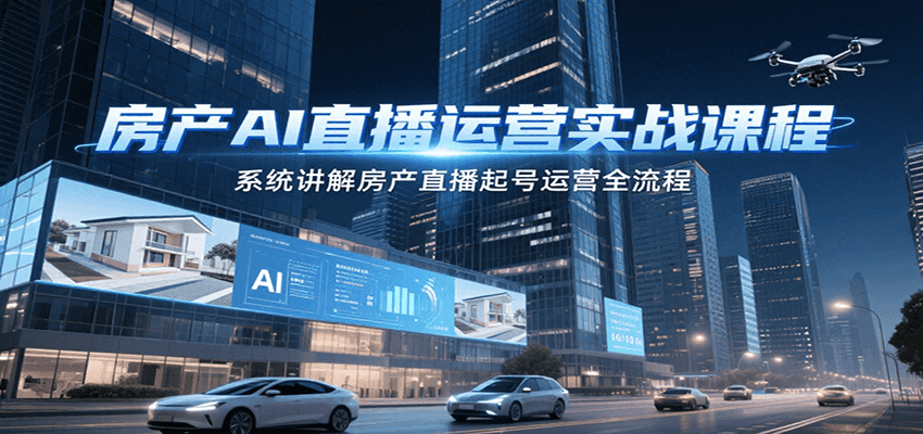 房产AI直播运营实战课程，系统讲解房产直播起号运营全流程远创网-专注分享副业落地实操课程 – 全网首发_高质量项目输出远创网