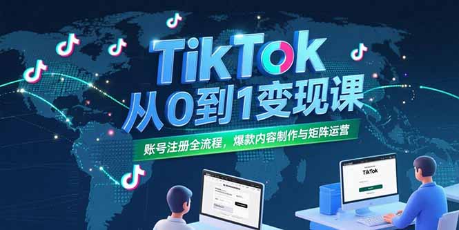 TikTok从0到1变现课，账号注册全流程，爆款内容制作与矩阵运营远创网-专注分享副业落地实操课程 – 全网首发_高质量项目输出远创网