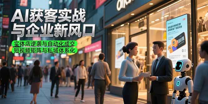 AI获客实战与企业新风口，实体店逆袭与自动化成交 短视频矩阵与私域体系化远创网-专注分享副业落地实操课程 – 全网首发_高质量项目输出远创网