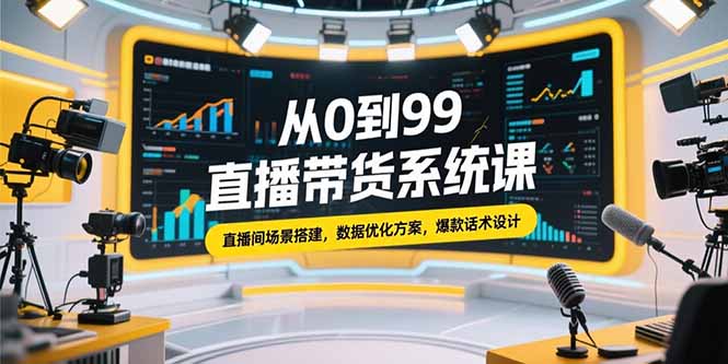 从0到99直播带货系统课，直播间场景搭建，数据优化方案，爆款话术设计远创网-专注分享副业落地实操课程 – 全网首发_高质量项目输出远创网