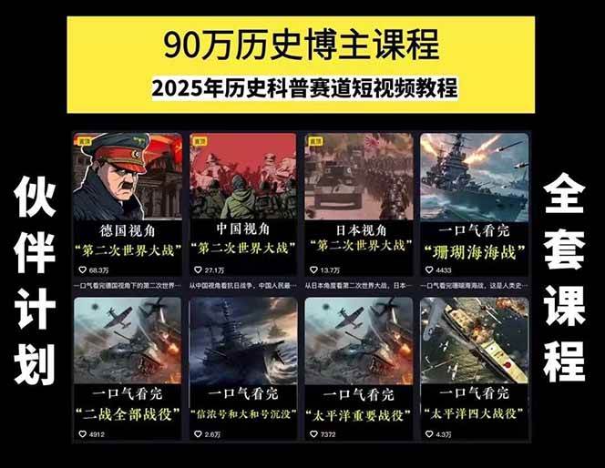 图片[1]远创网-专注分享副业落地实操课程 – 全网首发_高质量项目输出短视频历史赛道实战教程，手机电脑双端剪辑教程和账号运营指南与变现技巧远创网-专注分享副业落地实操课程 – 全网首发_高质量项目输出远创网