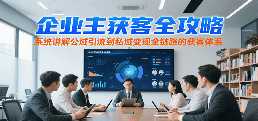 企业主获客全攻略，系统讲解公域引流到私域变现全链路的获客体系远创网-专注分享副业落地实操课程 – 全网首发_高质量项目输出远创网