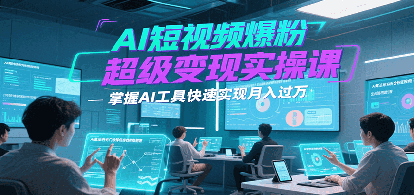 AI短视频爆粉超级变现实操课，掌握AI工具快速实现月入过万远创网-专注分享副业落地实操课程 – 全网首发_高质量项目输出远创网