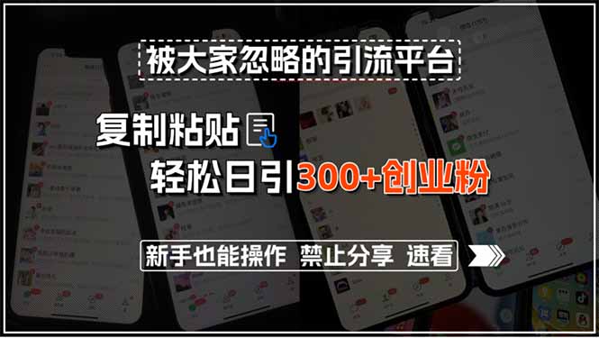 被大家忽略的引流平台，复制粘贴轻松日引300+创业粉，新手也能操作，禁…远创网-专注分享副业落地实操课程 – 全网首发_高质量项目输出远创网