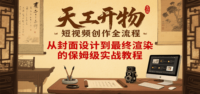 天工开物短视频创作全流程，从封面设计到最终渲染的保姆级实战教程远创网-专注分享副业落地实操课程 – 全网首发_高质量项目输出远创网