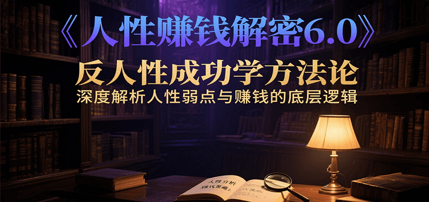 人性赚钱解密6.0，反人性成功学方法论，深度解析人性弱点与赚钱的底层逻辑远创网-专注分享副业落地实操课程 – 全网首发_高质量项目输出远创网