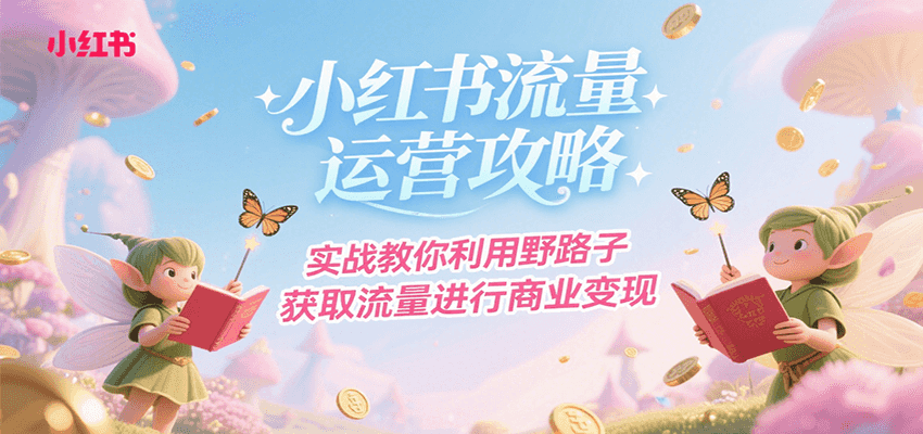 小红书流量运营攻略，实战教你利用野路子获取流量进行商业变现远创网-专注分享副业落地实操课程 – 全网首发_高质量项目输出远创网