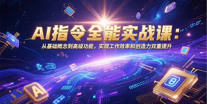 AI指令全能实战课：从基础概念到高级功能，实现工作效率和创造力双重提升远创网-专注分享副业落地实操课程 – 全网首发_高质量项目输出远创网