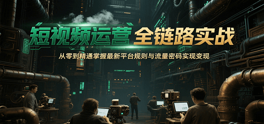 短视频运营全链路实战，从零到精通掌握最新平台规则与流量密码实现变现远创网-专注分享副业落地实操课程 – 全网首发_高质量项目输出远创网