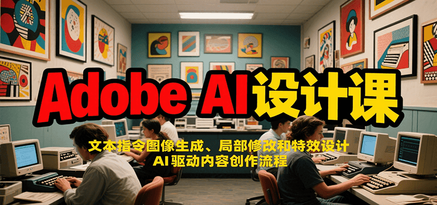 Adobe AI设计课：文本指令图像生成、局部修改和特效设计，AI驱动内容创作流程远创网-专注分享副业落地实操课程 – 全网首发_高质量项目输出远创网