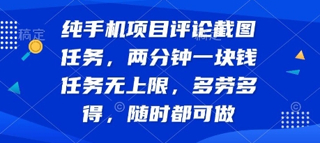 纯手机项目评论截图任务，两分钟一块钱 任务无上限多劳多得，随时随地都能做【揭秘】远创网-专注分享副业落地实操课程 – 全网首发_高质量项目输出远创网