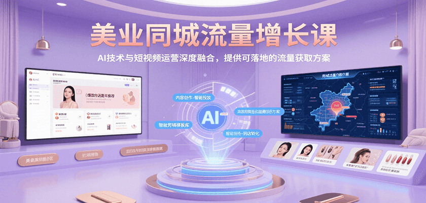 美业同城流量增长课，AI技术与短视频运营深度融合，提供可落地的流量获取方案远创网-专注分享副业落地实操课程 – 全网首发_高质量项目输出远创网