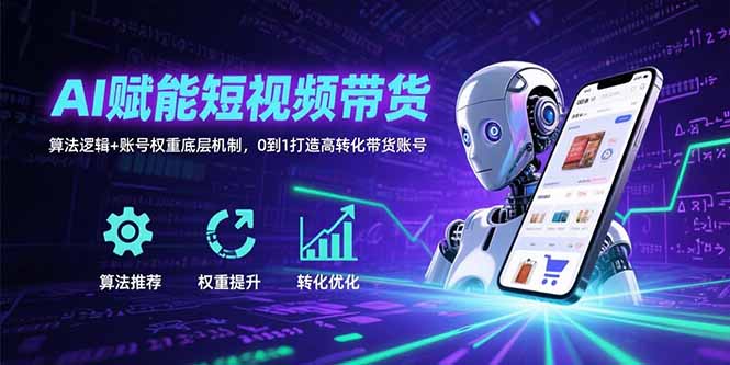 AI赋能短视频带货：算法逻辑+账号权重底层机制，0到1打造高转化带货账号远创网-专注分享副业落地实操课程 – 全网首发_高质量项目输出远创网