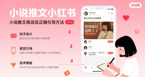 小说推文小红书高转化引导方法实操课，小说推文高效且正确引导方法远创网-专注分享副业落地实操课程 – 全网首发_高质量项目输出远创网