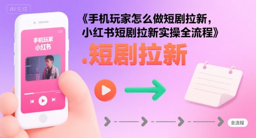 手机玩家怎么做短剧拉新，小红书短剧拉新实操全流程远创网-专注分享副业落地实操课程 – 全网首发_高质量项目输出远创网