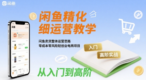 闲鱼精细化运营入门+高阶实战教学，闲鱼卖货整体运营思路，零成本零风险轻创业电商项目远创网-专注分享副业落地实操课程 – 全网首发_高质量项目输出远创网