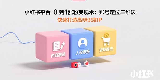 小红书平台0到1涨粉变现术：账号定位三维法，快速打造高辨识度IP远创网-专注分享副业落地实操课程 – 全网首发_高质量项目输出远创网