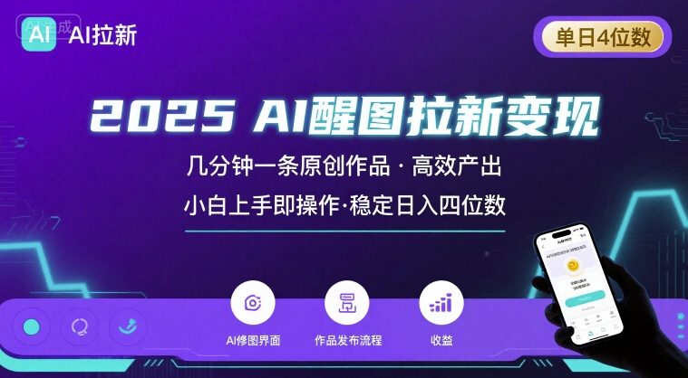 2025最强AI醒图拉新，几分钟一条原创作品，单日收入4位数，小白也能上手操作远创网-专注分享副业落地实操课程 – 全网首发_高质量项目输出远创网
