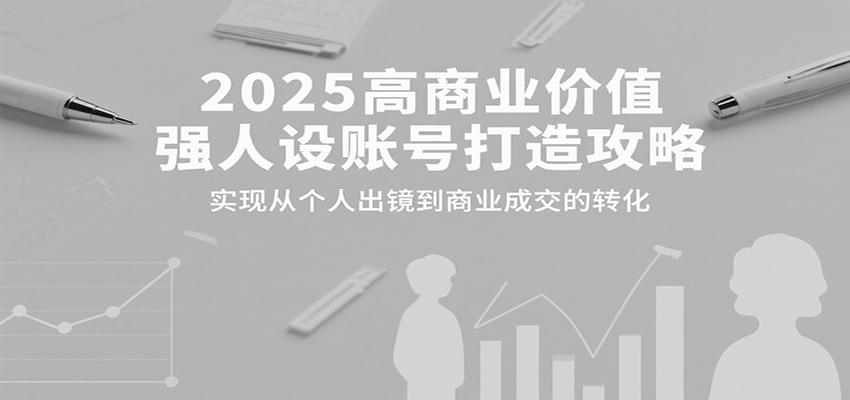 2025高商业价值强人设账号打造攻略，实现从个人出镜到商业成交的转化远创网-专注分享副业落地实操课程 – 全网首发_高质量项目输出远创网
