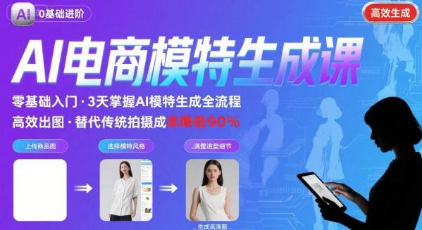 AI模特进阶课程，0基础高效生成逼真电商模特图远创网-专注分享副业落地实操课程 – 全网首发_高质量项目输出远创网