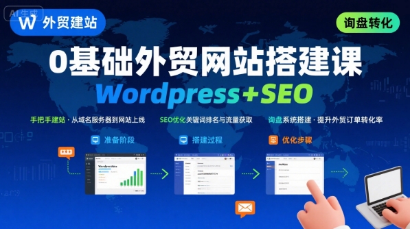 WordPress外贸建站+SEO优化课程，手把手教你从0到1搭建可获得询盘的外贸网站远创网-专注分享副业落地实操课程 – 全网首发_高质量项目输出远创网