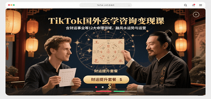 TikTok国外玄学咨询变现课，含财运事业等12大命理领域，融风水运势与运营远创网-专注分享副业落地实操课程 – 全网首发_高质量项目输出远创网