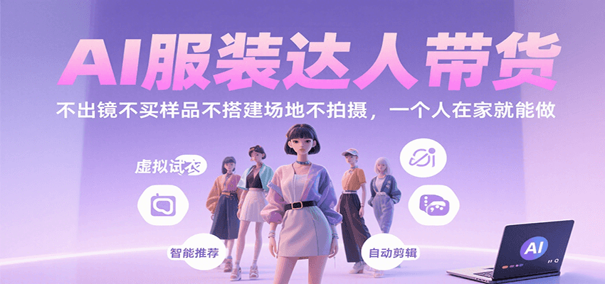 AI服装达人带货，不出镜不买样品不搭建场地不拍摄，一个人在家就能做远创网-专注分享副业落地实操课程 – 全网首发_高质量项目输出远创网