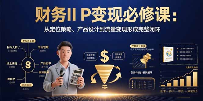 财务IP变现必修课：从定位策略、产品设计到流量变现形成完整闭环远创网-专注分享副业落地实操课程 – 全网首发_高质量项目输出远创网
