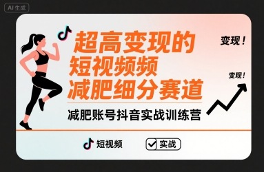 超高变现的短视频减肥细分赛道，减肥账号抖音实战训练营远创网-专注分享副业落地实操课程 – 全网首发_高质量项目输出远创网