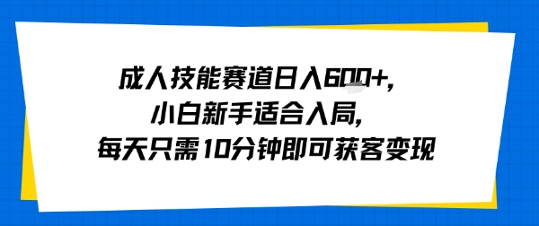 成人技能赛道日入多张，小白新手适合入局，每天只需10分钟即可获客变现远创网-专注分享副业落地实操课程 – 全网首发_高质量项目输出远创网