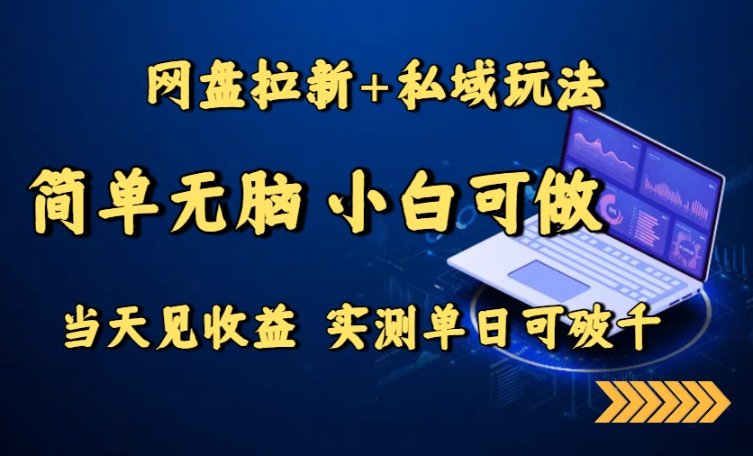 网盘拉新+私域玩法，简单无脑，小白可做，当天见收益，实测单日可破千远创网-专注分享副业落地实操课程 – 全网首发_高质量项目输出远创网