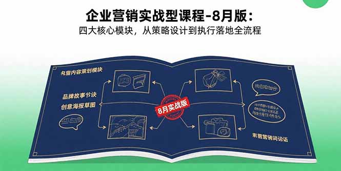 企业营销实战型课程-8月版：四大核心模块，从策略设计到执行落地全流程远创网-专注分享副业落地实操课程 – 全网首发_高质量项目输出远创网
