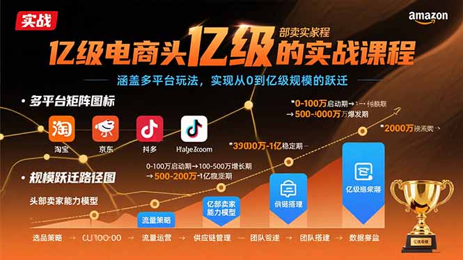 亿级电商头部卖家的实战课程：涵盖多平台玩法，实现从0到亿级规模的跃迁远创网-专注分享副业落地实操课程 – 全网首发_高质量项目输出远创网