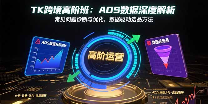 TK跨境高阶班：ADS数据深度解析，常见问题诊断与优化，数据驱动选品方法远创网-专注分享副业落地实操课程 – 全网首发_高质量项目输出远创网