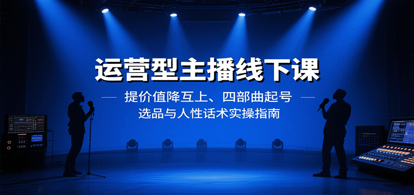 运营型主播线下课：提价值降互上、四部曲起号、选品与人性话术实操指南远创网-专注分享副业落地实操课程 – 全网首发_高质量项目输出远创网
